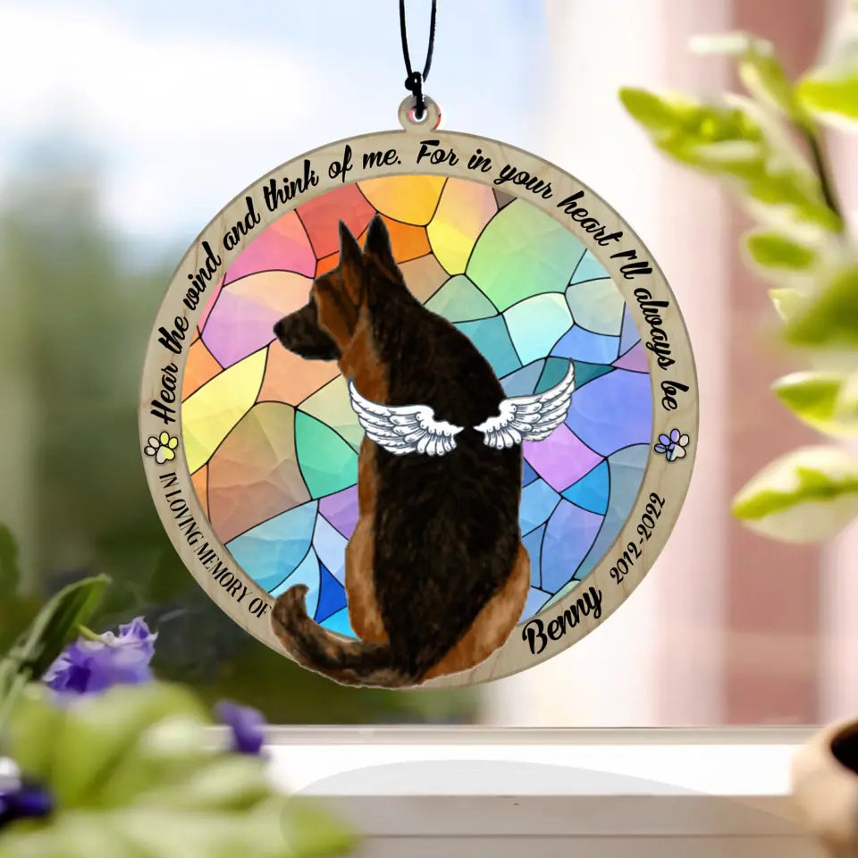 Personalized Dog Cat Memorial Suncatcher, Pet Memorial Gift, Pet Loss Gift