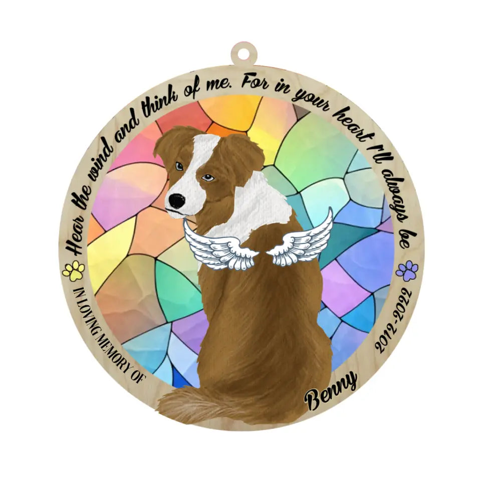 Personalized Dog Cat Memorial Suncatcher, Pet Memorial Gift, Pet Loss Gift