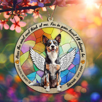 Suncatcher Ornament Australian Kelpie Sitting Memorial, Dog Ornament Home Decor, Pet Loss Gift, Thoughtful Christmas Gift