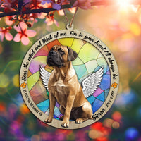 Suncatcher Ornament Boerboel Sitting Memorial, Dog Ornament Home Decor, Pet Loss Gift, Thoughtful Christmas Gift