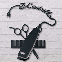 Thumbnail for Hair Stylist Barber Metal Sign Name Personalized Idea For Wall Decoration 2
