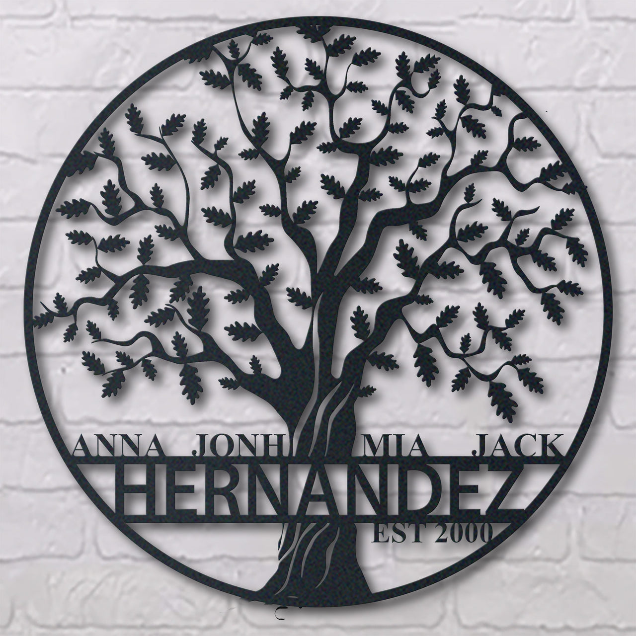 Family Tree Of Life Name Metal Wall Art Personalized 1