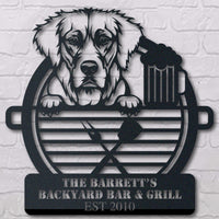Thumbnail for Dog Lovers Backyard Bar Grill Personalized Name Metal Wall Art