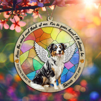 Suncatcher Ornament Australian Shepherd Sitting Memorial, Dog Ornament Home Decor, Pet Loss Gift, Thoughtful Christmas Gift