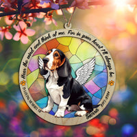 Suncatcher Ornament Basset Hound Sitting Memorial, Dog Ornament Home Decor, Pet Loss Gift, Thoughtful Christmas Gift