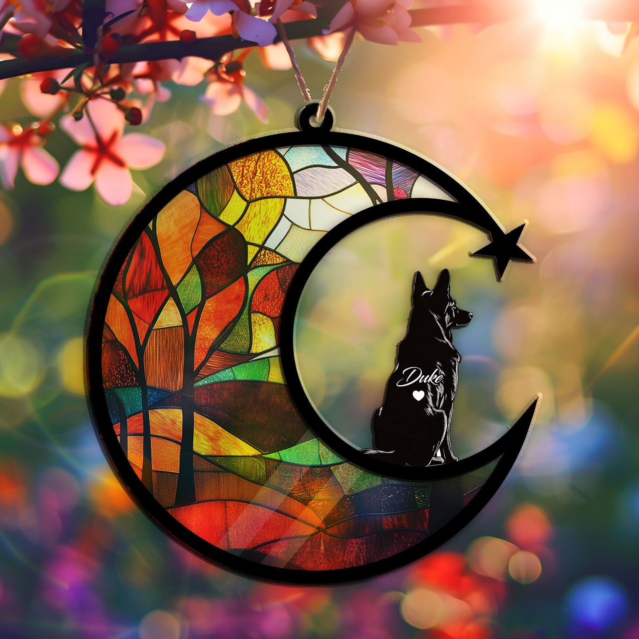 Suncatcher Ornament German Shepherd 01 Memorial, Dog Ornament Home Decor, Pet Loss Gift, Thoughtful Christmas Gift