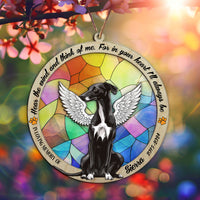 Suncatcher Ornament Greyhound Sitting Memorial, Dog Ornament Home Decor, Pet Loss Gift, Thoughtful Christmas Gift