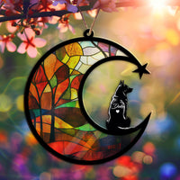 Suncatcher Ornament Husky Memorial, Dog Ornament Home Decor, Pet Loss Gift, Thoughtful Christmas Gift
