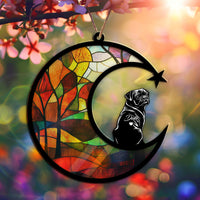 Suncatcher Ornament Pug Memorial, Dog Ornament Home Decor, Pet Loss Gift, Thoughtful Christmas Gift