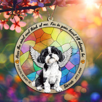 Suncatcher Ornament Shih Tzu Sitting Memorial, Dog Ornament Home Decor, Pet Loss Gift, Thoughtful Christmas Gift