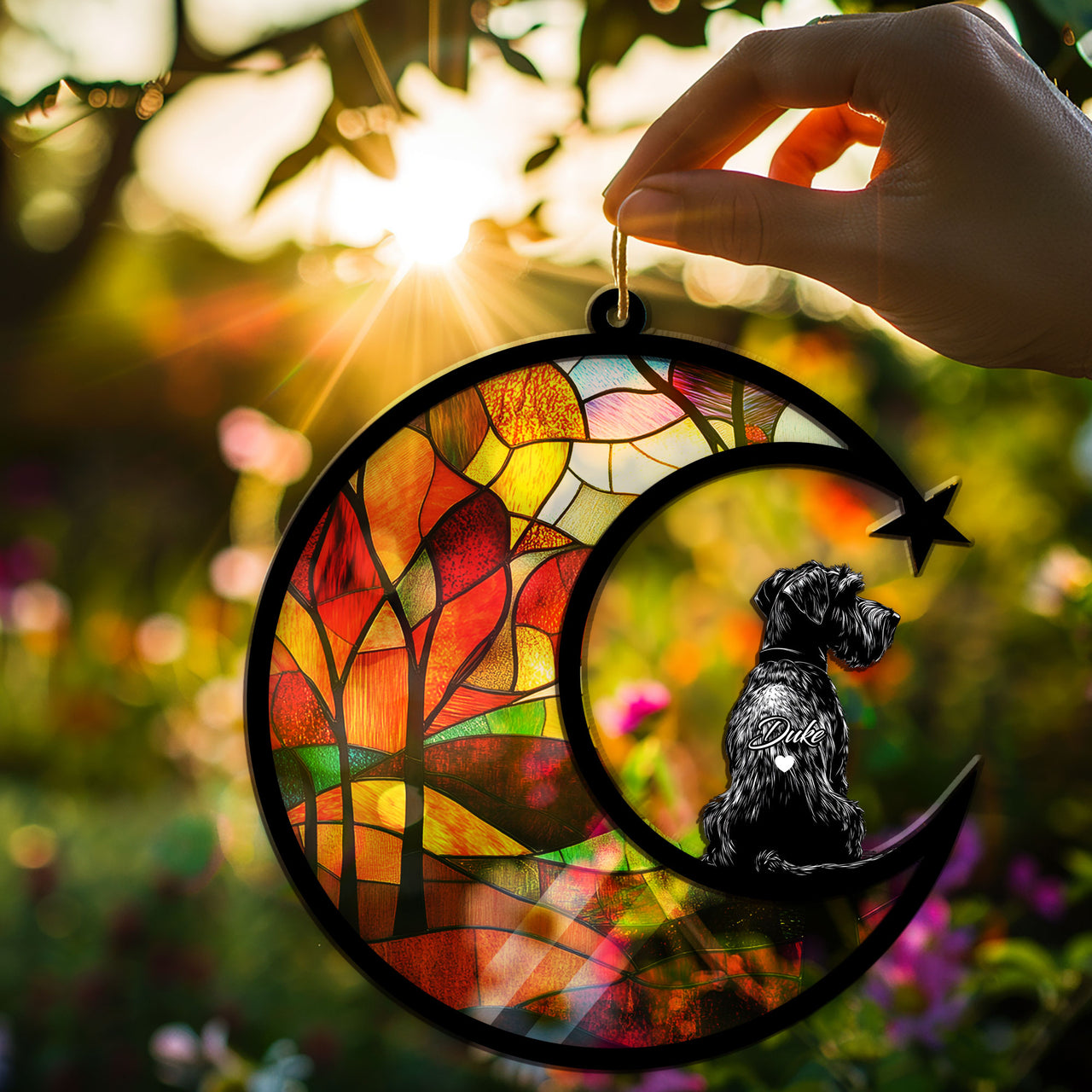 Suncatcher Ornament Airedale Terrier Memorial, Dog Ornament Home Decor, Pet Loss Gift, Thoughtful Christmas Gift
