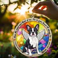 Suncatcher Ornament Boston Terrier Sitting Memorial, Dog Ornament Home Decor, Pet Loss Gift, Thoughtful Christmas Gift