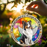 Suncatcher Ornament Shetland Sheepdog Sitting Memorial, Dog Ornament Home Decor, Pet Loss Gift, Thoughtful Christmas Gift