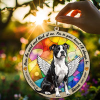 Suncatcher Ornament American Staffordshire Terrier Sitting Memorial, Dog Ornament Home Decor, Pet Loss Gift, Thoughtful Christmas Gift