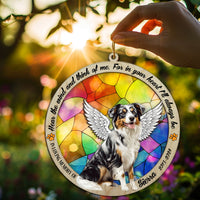Suncatcher Ornament Australian Shepherd Sitting Memorial, Dog Ornament Home Decor, Pet Loss Gift, Thoughtful Christmas Gift