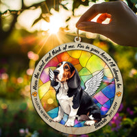 Suncatcher Ornament Basset Hound Sitting Memorial, Dog Ornament Home Decor, Pet Loss Gift, Thoughtful Christmas Gift