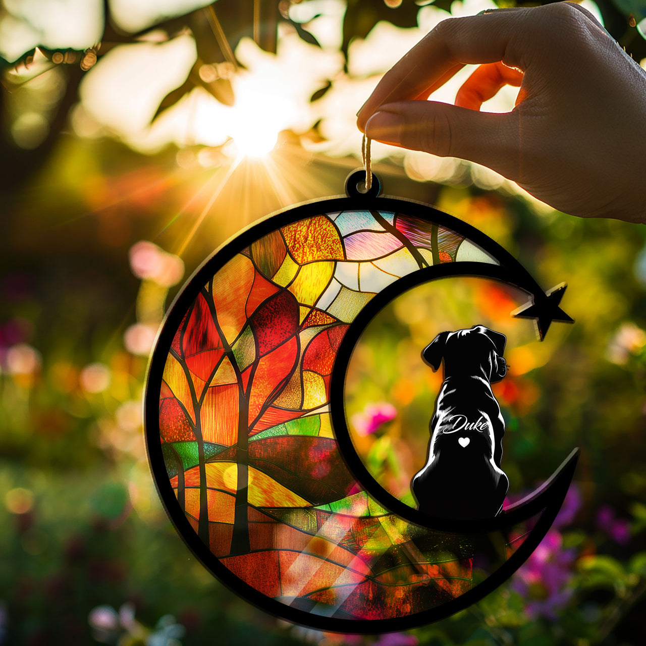 Suncatcher Ornament Boxer 1 Memorial, Dog Ornament Home Decor, Pet Loss Gift, Thoughtful Christmas Gift