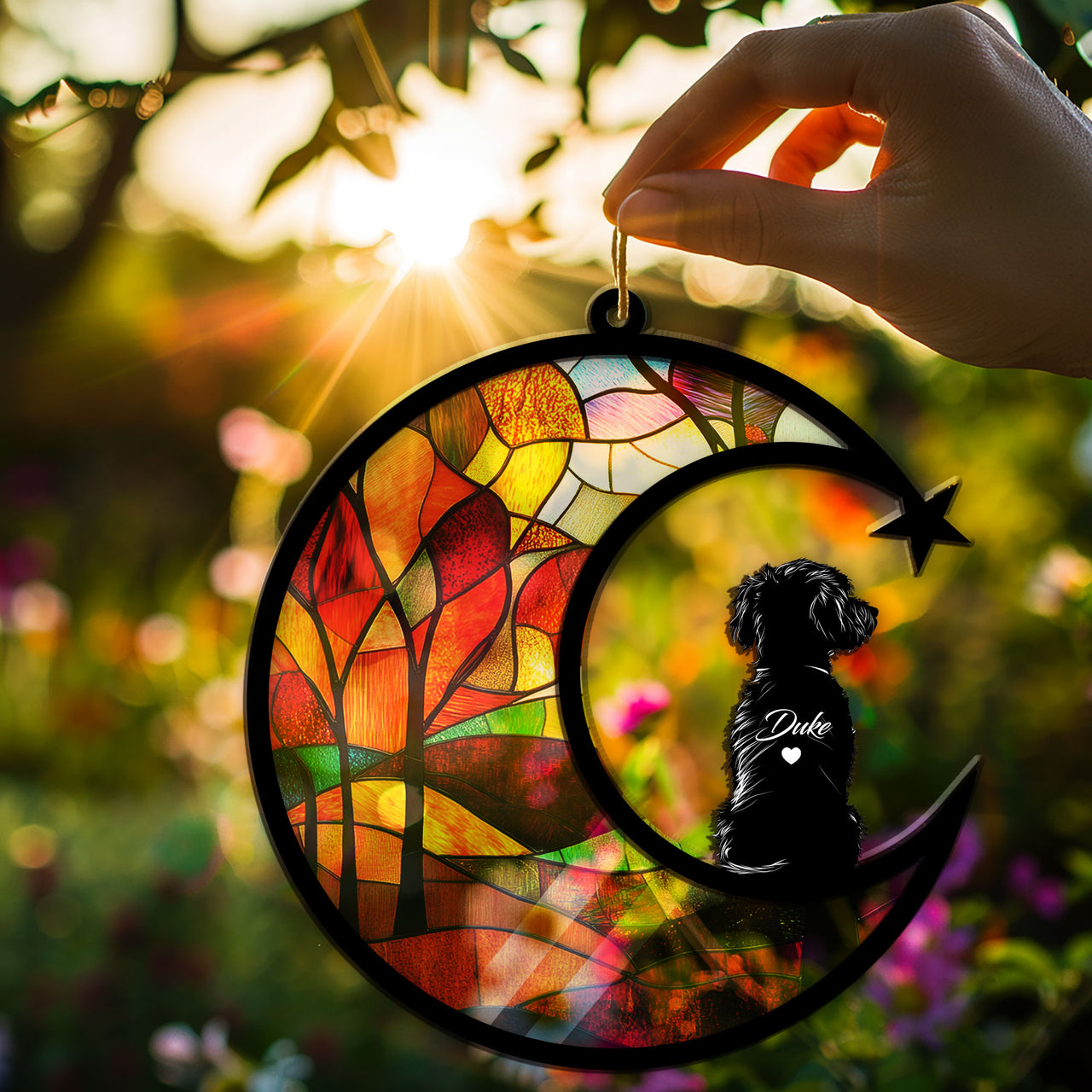 Suncatcher Ornament Cavapoo Memorial, Dog Ornament Home Decor, Pet Loss Gift, Thoughtful Christmas Gift