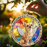 Suncatcher Ornament Chihuahua Sitting Memorial, Dog Ornament Home Decor, Pet Loss Gift, Thoughtful Christmas Gift