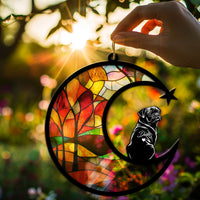 Suncatcher Ornament Pug Memorial, Dog Ornament Home Decor, Pet Loss Gift, Thoughtful Christmas Gift