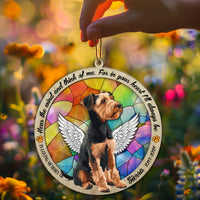 Suncatcher Ornament Airedale Terrier Sitting Memorial, Dog Ornament Home Decor, Pet Loss Gift, Thoughtful Christmas Gift