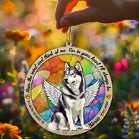 Suncatcher Ornament Alaskan Malamute Sitting Memorial, Dog Ornament Home Decor, Pet Loss Gift, Thoughtful Christmas Gift
