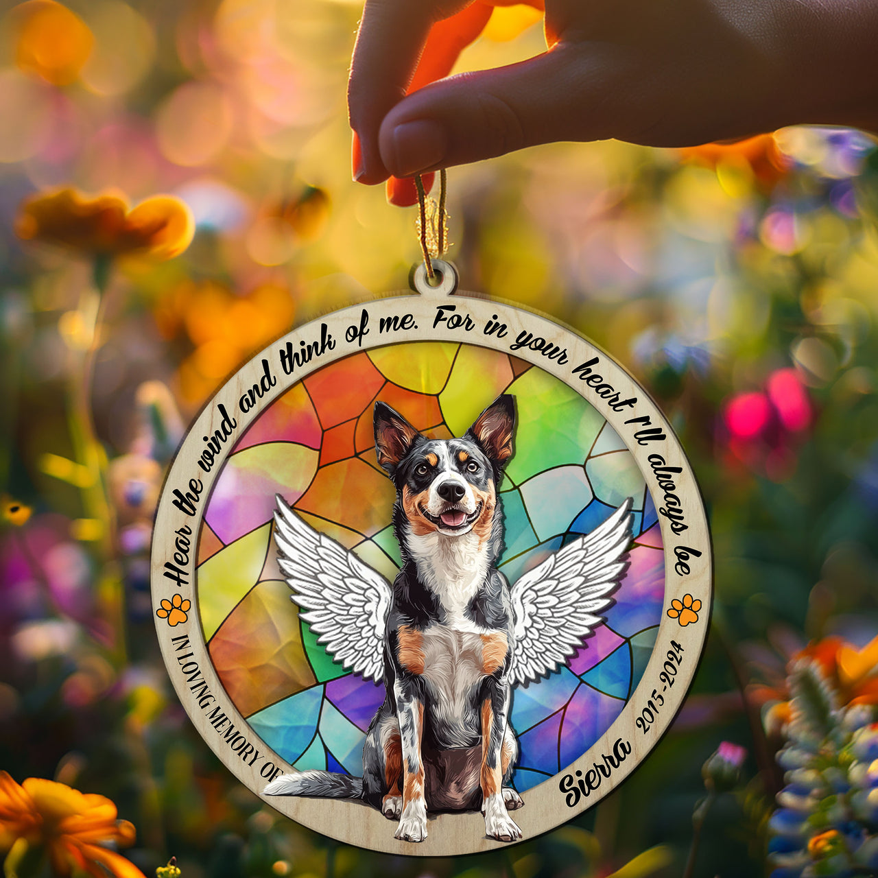 Suncatcher Ornament Australian Kelpie Sitting Memorial, Dog Ornament Home Decor, Pet Loss Gift, Thoughtful Christmas Gift