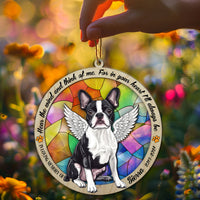 Suncatcher Ornament Boston Terrier Sitting Memorial, Dog Ornament Home Decor, Pet Loss Gift, Thoughtful Christmas Gift