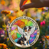 Suncatcher Ornament Australian Shepherd Sitting Memorial, Dog Ornament Home Decor, Pet Loss Gift, Thoughtful Christmas Gift