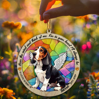 Suncatcher Ornament Basset Hound Sitting Memorial, Dog Ornament Home Decor, Pet Loss Gift, Thoughtful Christmas Gift