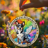 Suncatcher Ornament Blue Heeler Sitting Memorial, Dog Ornament Home Decor, Pet Loss Gift, Thoughtful Christmas Gift