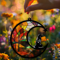 Suncatcher Ornament Husky Memorial, Dog Ornament Home Decor, Pet Loss Gift, Thoughtful Christmas Gift