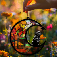 Suncatcher Ornament Pug Memorial, Dog Ornament Home Decor, Pet Loss Gift, Thoughtful Christmas Gift
