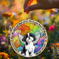 Suncatcher Ornament Shih Tzu Sitting Memorial, Dog Ornament Home Decor, Pet Loss Gift, Thoughtful Christmas Gift