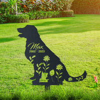 Thumbnail for Personalized Cute Golden Retriever Garden Stake Pet Memorial Signs Pet Loss Gift