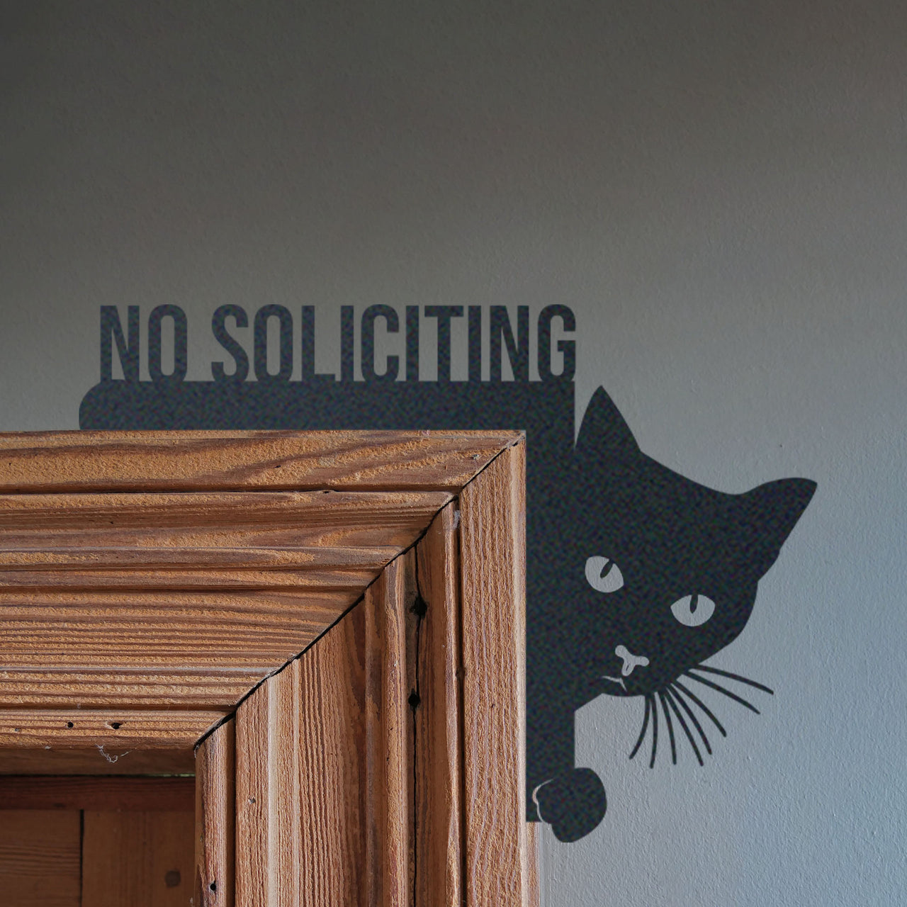 Cat Lovers Custom Metal Sign, No Soliciting Sign, Door Corner Sign