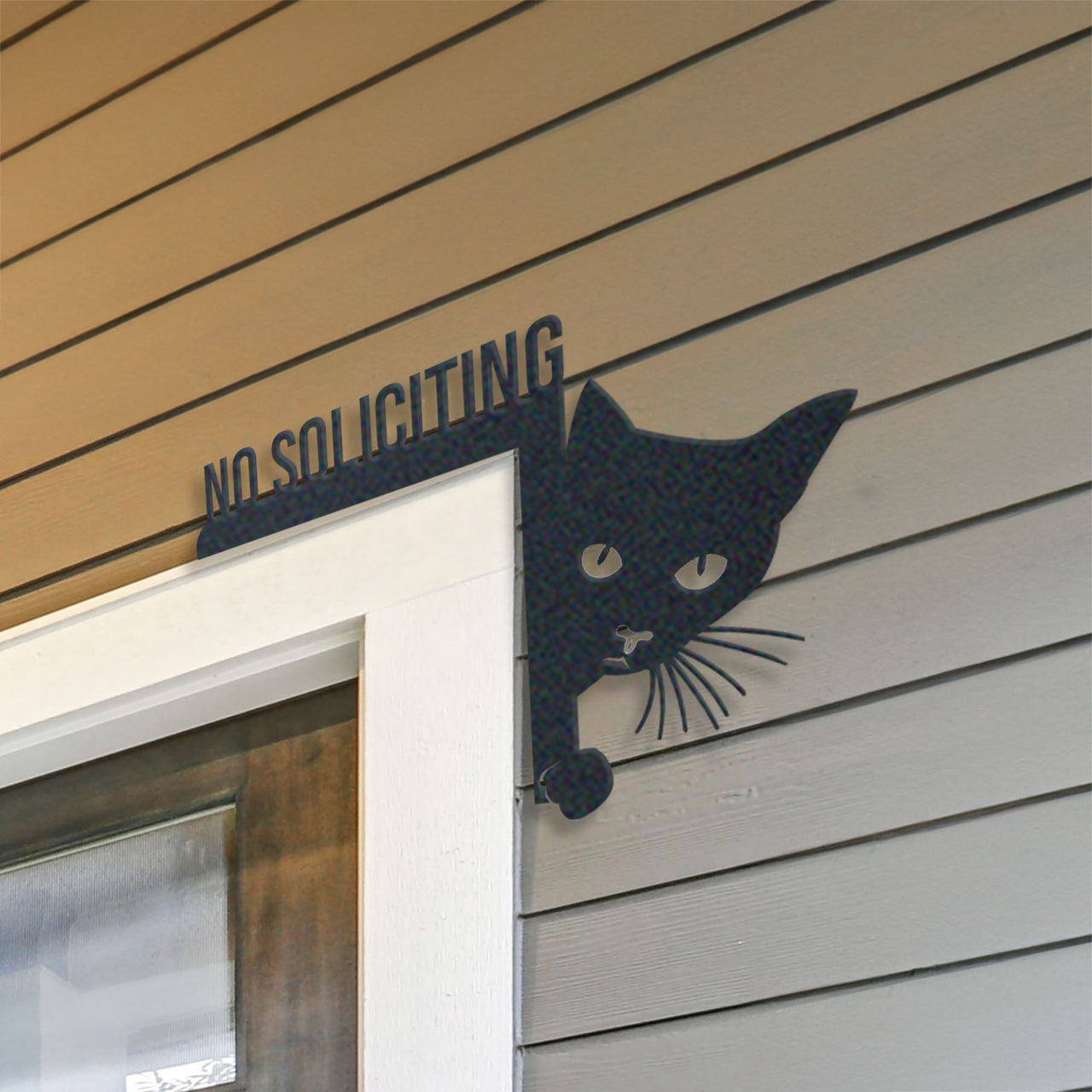 Cat Lovers Custom Metal Sign, No Soliciting Sign, Door Corner Sign