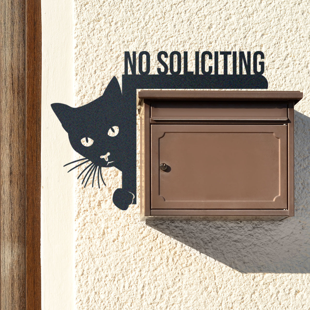 Cat Lovers Custom Metal Sign, No Soliciting Sign, Door Corner Sign