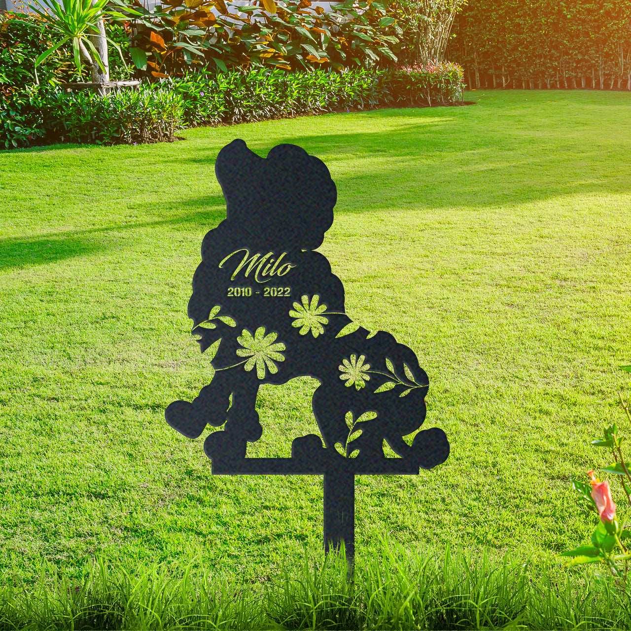 Personalized Cute Poodle Garden Stake Pet Memorial Signs Dog Loss Gift