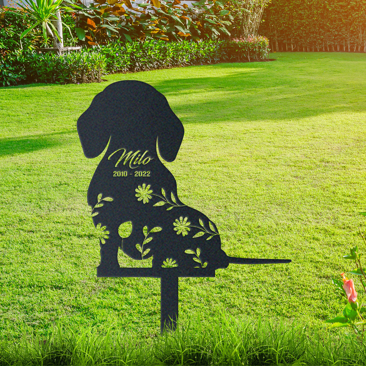 Personalized Cute Dachshund Garden Stake Pet Memorial Signs Dog Loss Gift