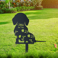 Thumbnail for Personalized Cute Dachshund Garden Stake Pet Memorial Signs Dog Loss Gift