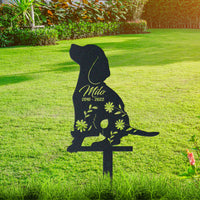 Thumbnail for Personalized Cute Beagle Garden Stake Pet Memorial Signs Pet Loss Gift