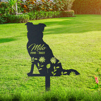 Thumbnail for Personalized Cute Border Collie Garden Stake Pet Memorial Signs Pet Loss Gift