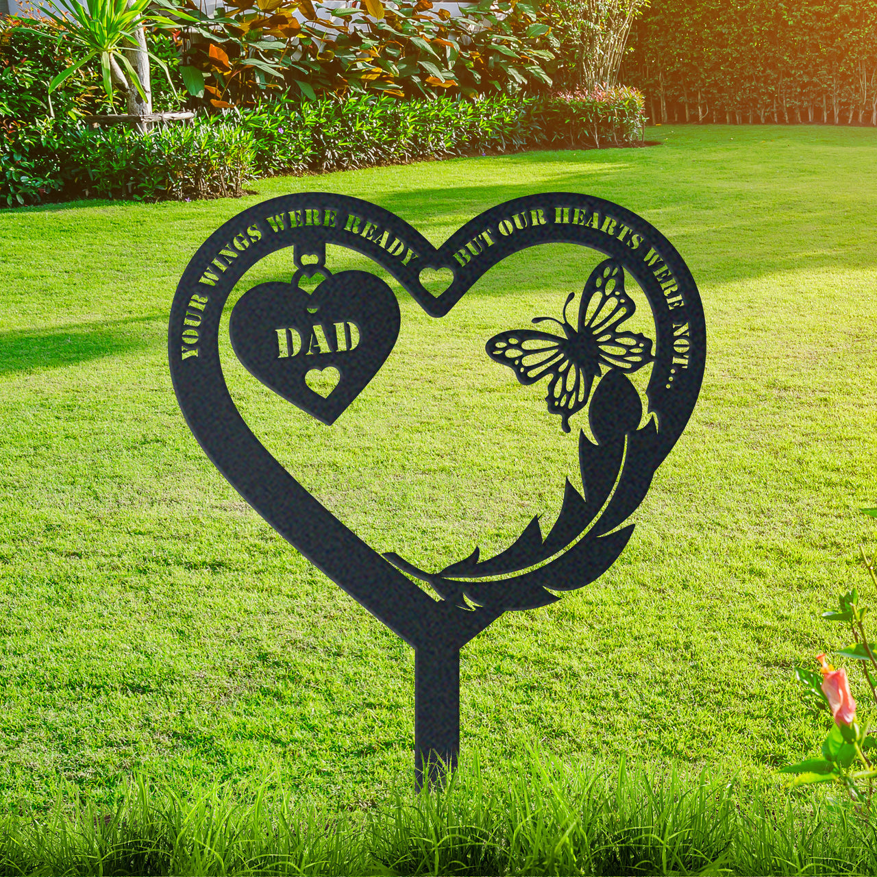 Personalized Metal Garden Stake for Parents, Durable Memorial Marker, Special Remembrance Gift