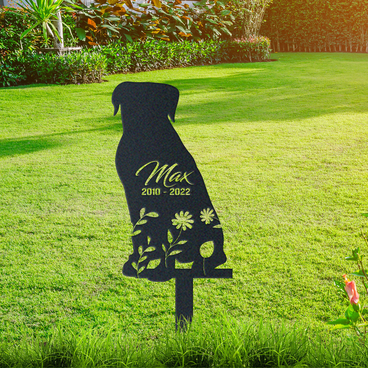 Personalized Cute Rottweiler Garden Stake Pet Memorial Signs Pet Loss Gift