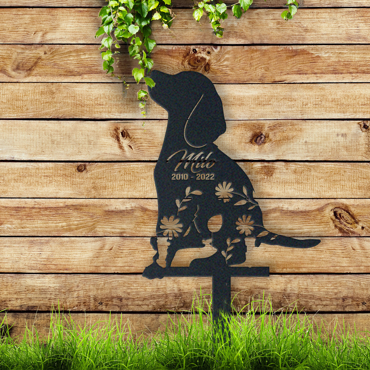 Personalized Cute Beagle Garden Stake Pet Memorial Signs Pet Loss Gift