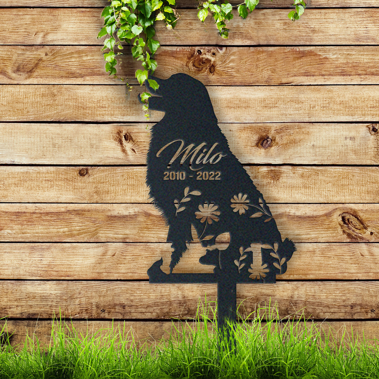 Personalized Cute Bernese Mountain Dog Garden Stake Pet Memorial Signs Pet Loss Gift
