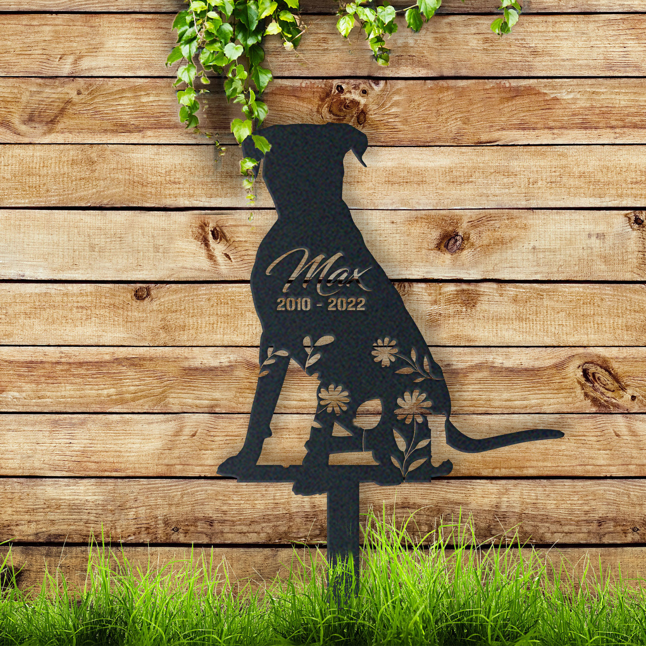 Personalized Cute Boxer Garden Stake Pet Memorial Signs Pet Loss Gift