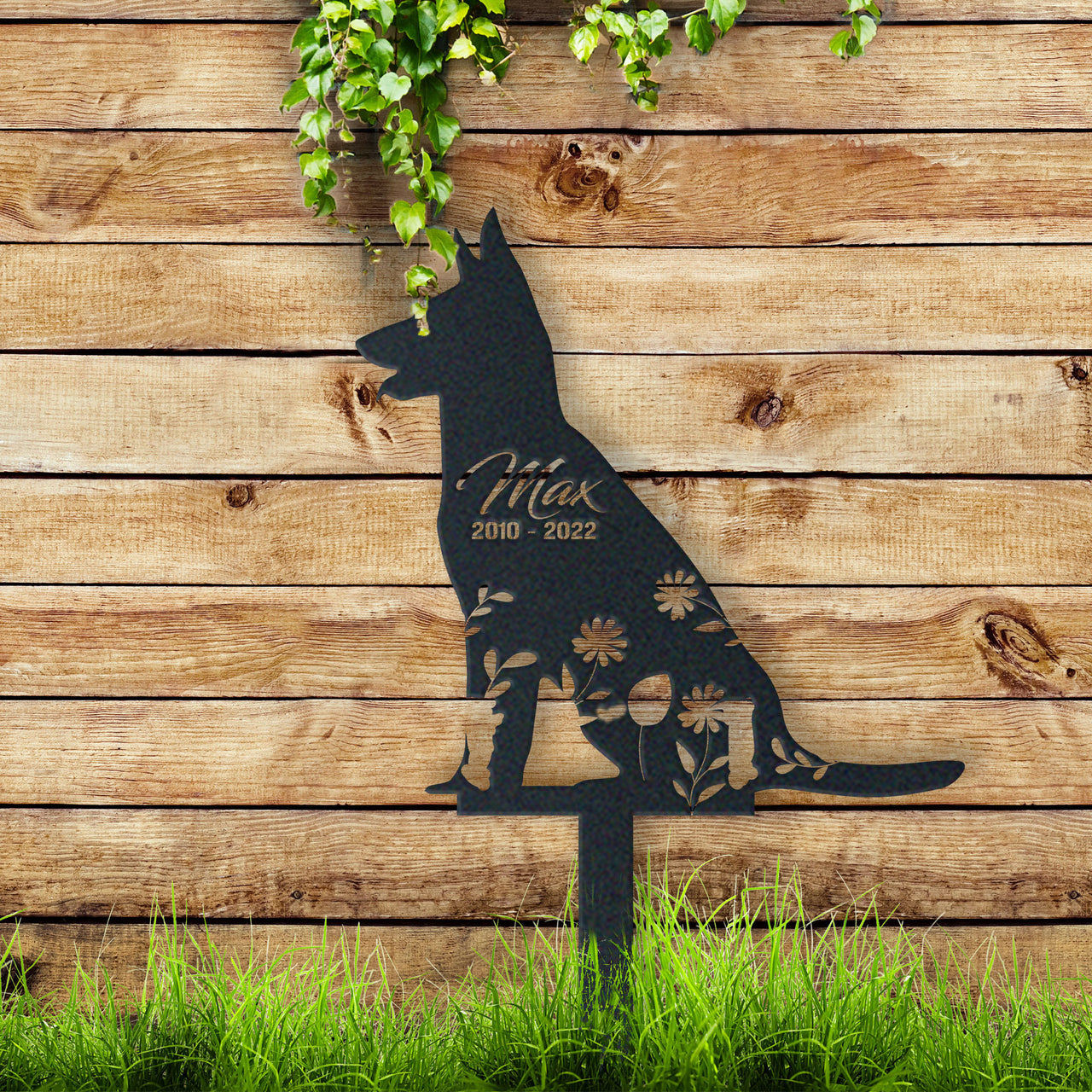 Personalized Cute German Shepherd Garden Stake Pet Memorial Signs Pet Loss Gift