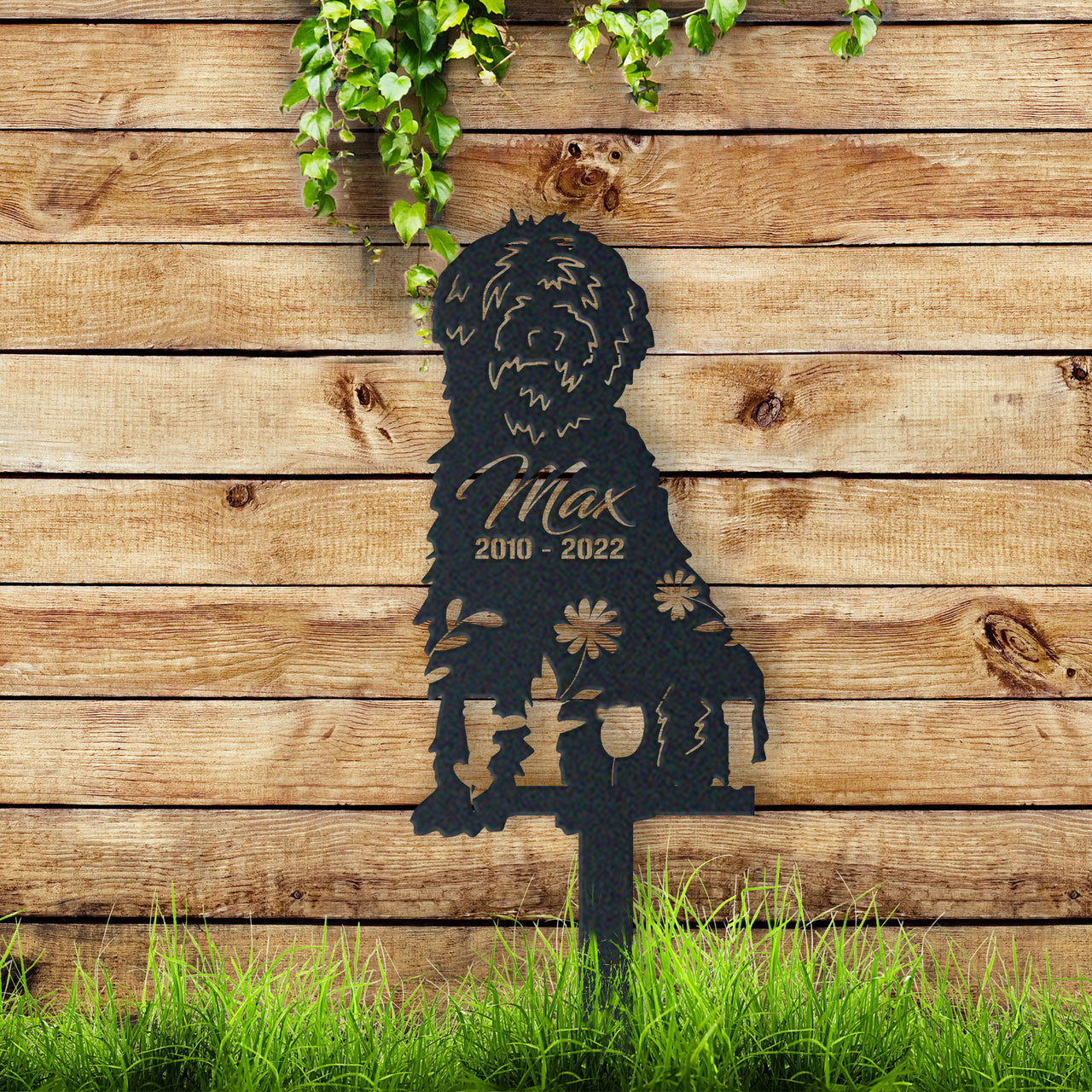 Personalized Cute Goldedoodle Garden Stake Pet Memorial Signs Pet Loss Gift